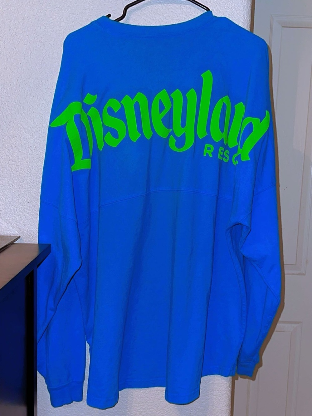 Bright Blue and Neon Green Disneyland Spirit Jersey XL